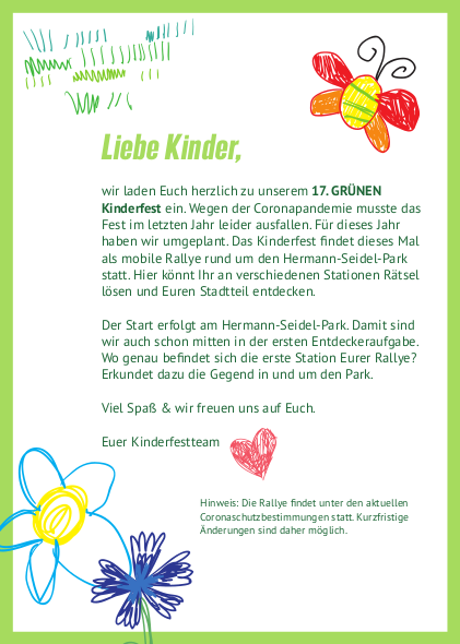 Grünes Kinderfest Blasewitz - Einladung an die Kinder