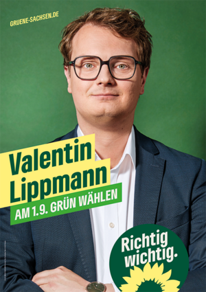 Plakat mit Portrait von Valentin Lippmann