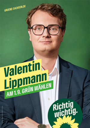 Plakat mit Portrait von Valentin Lippmann