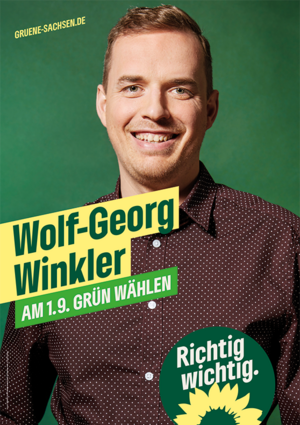 Plakat mit Portrait von Wolf-Georg Winkler