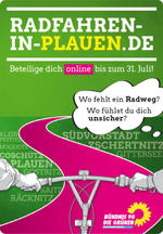 Plakat für die Online-Umfrage zum Radfahren in Plauen