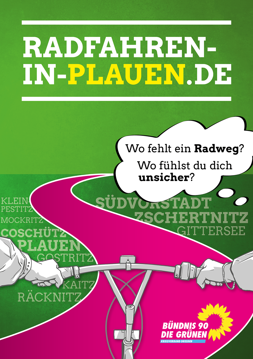 Plakat für das Projekt "Radzielnetz Plauen"